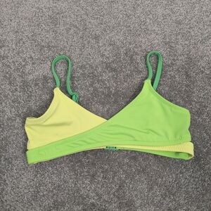 Zara Girl's Bikini Top in Green Size 8 9 Years Old NEW Colorblock Cut Out NEW